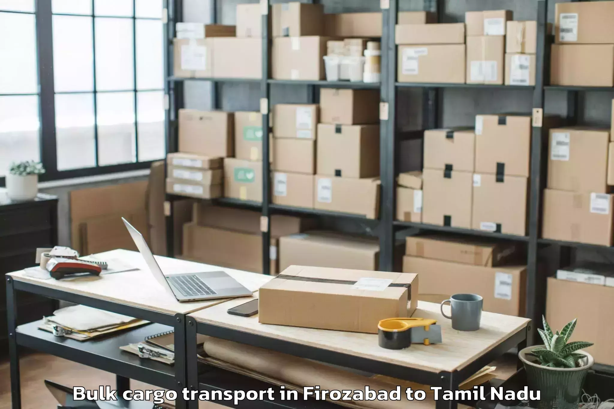 Book Your Firozabad to Manalurpettai Bulk Cargo Transport Today